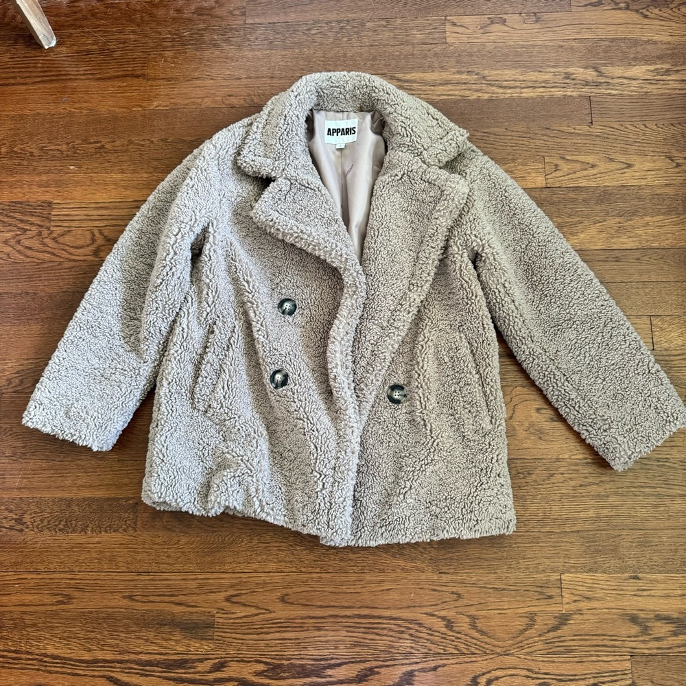 Apparis Double Breasted Faux Fur Coat